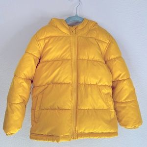 Yellow kids puffer coat